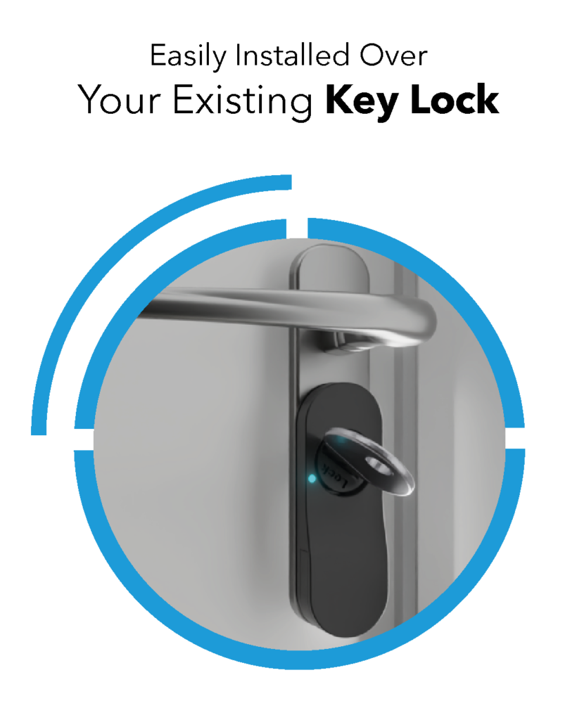 Door lock monitor device with key inserted by Locksure