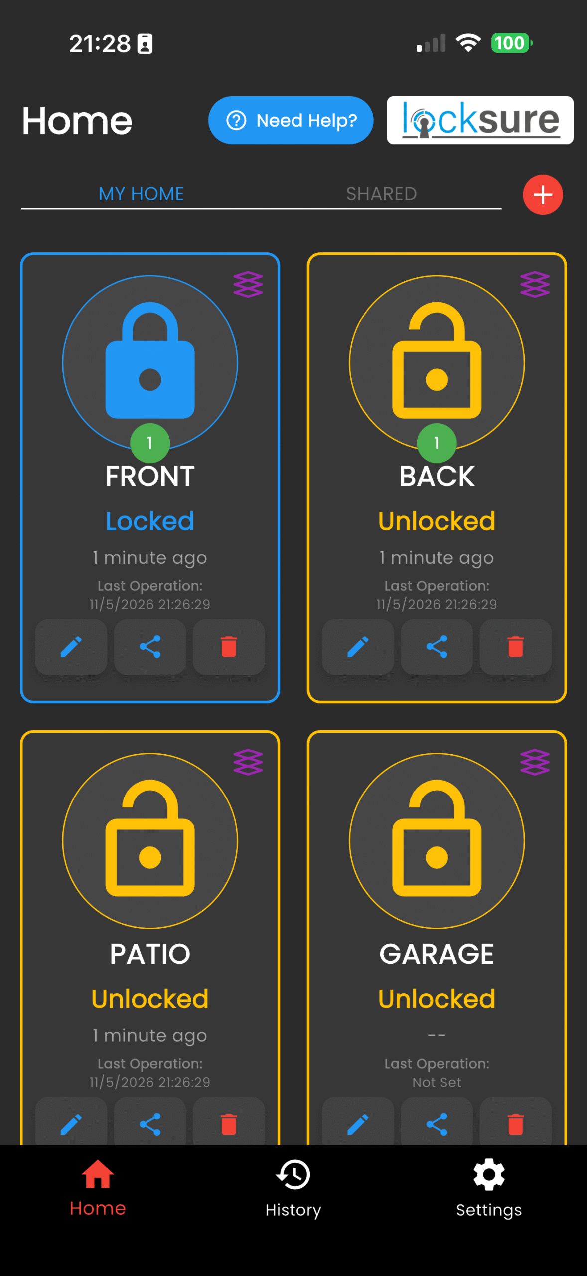 Apple Home Lock Added to My Home confirmation after Matter pairing of Locksure Monitor